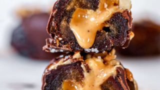 30 Dark Chocolate Dipped Dates filled with Assorted Nut Butter 